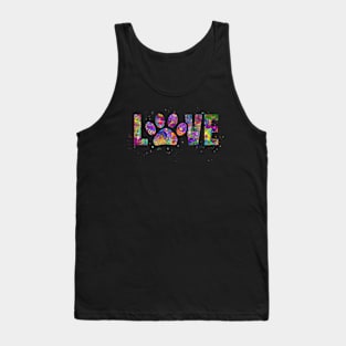 Dog love paw watercolor Tank Top